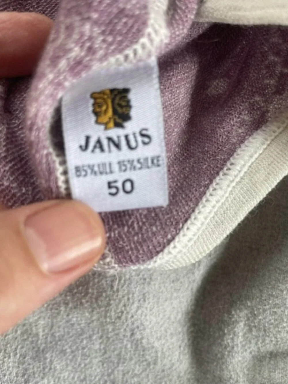 Janus Norwegian Wool Silk Purple Bird Bodysuit Size 50 / 0-3M